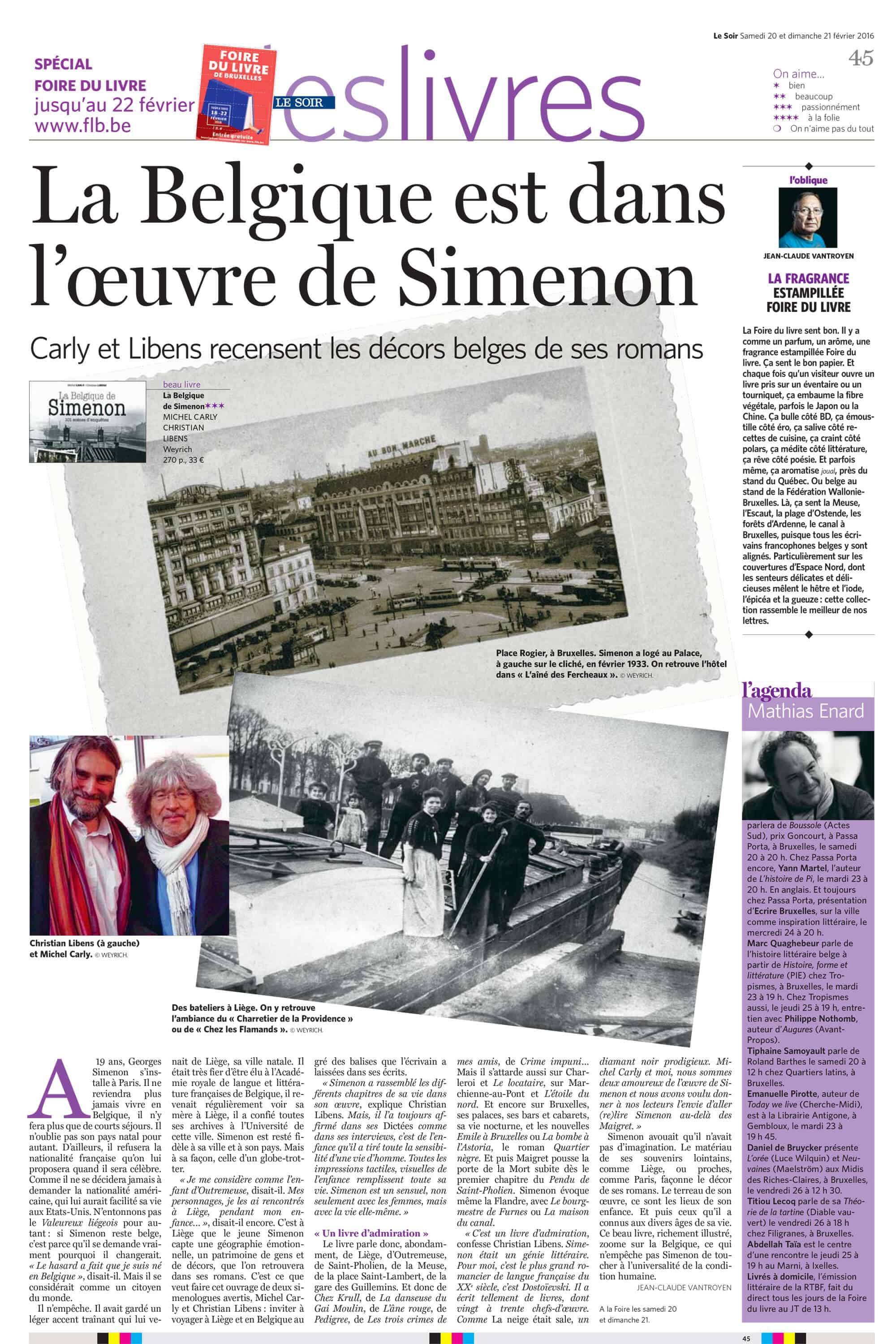 La Belgique est dans l'oeuvre de Simenon - Le Soir
